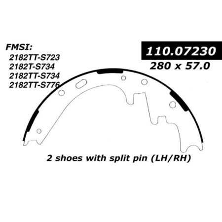 Centric Parts Centric Brake Shoes, 111.07230 111.07230